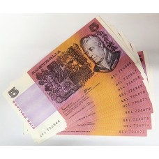 AUSTRALIA 1985 . FIVE 5 DOLLAR BANKNOTES . JOHNSTON/FRASER . CONSECUTIVE TEN